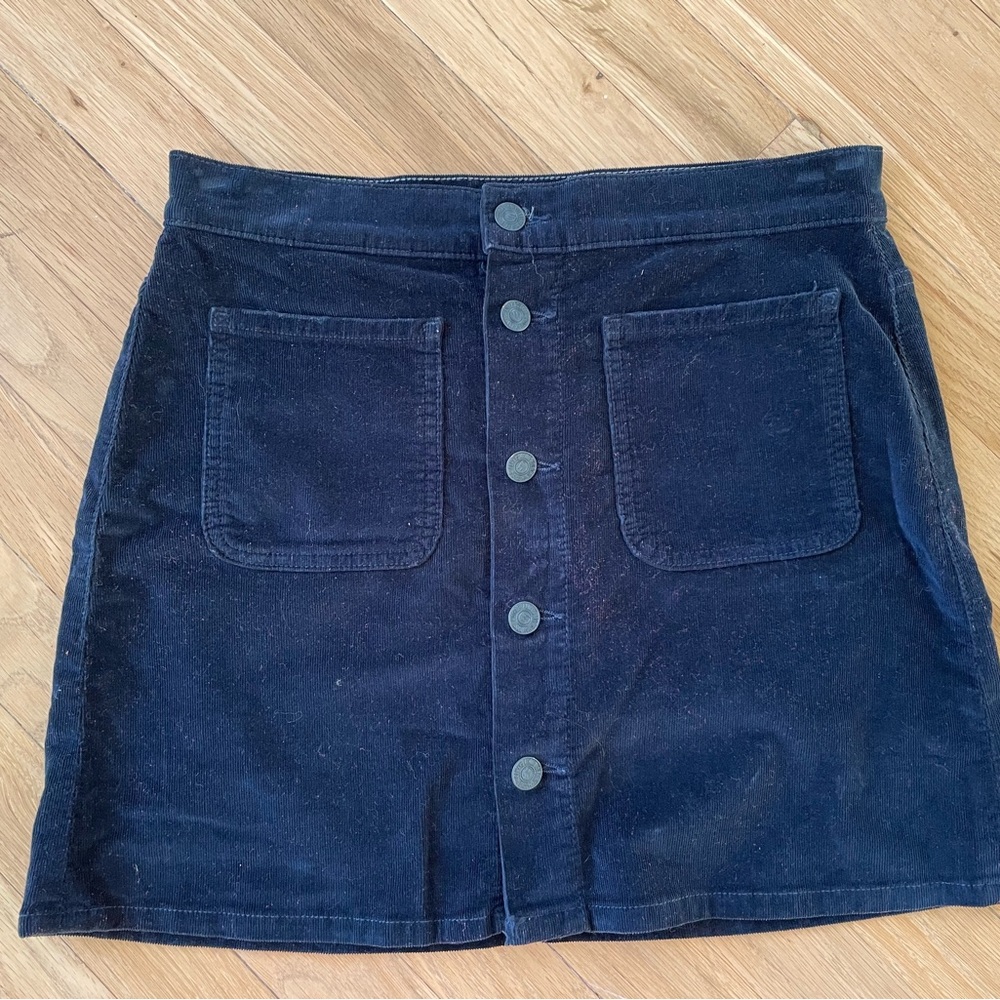 MOTHER Corduroy Patch Pocket Mini Skirt